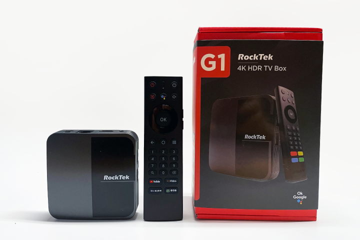 RockTek G1 4K HDR 智慧電視盒 完整的 Android TV 服務打造全新家庭娛樂！