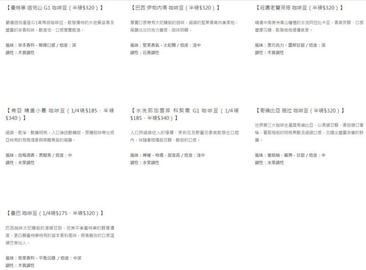 點我看大圖 請問那些咖啡豆[品種適合做拿鐵? (附咖啡豆表)