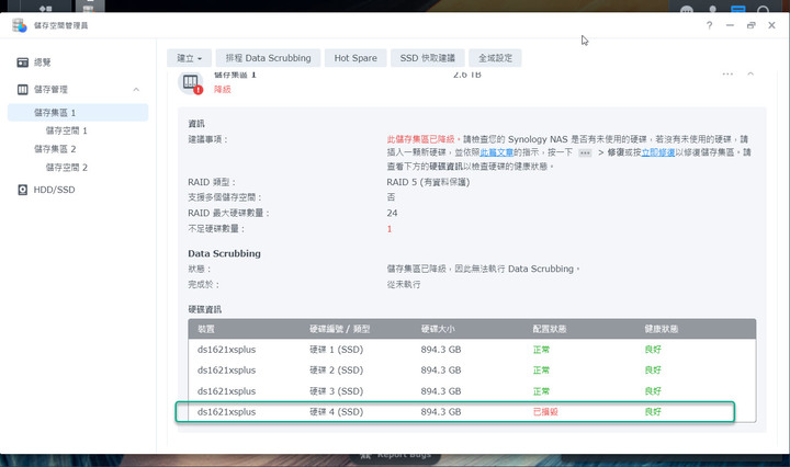 點我看大圖 Synology DS1621xs+ 開箱及 DSM 7.0 體驗分享