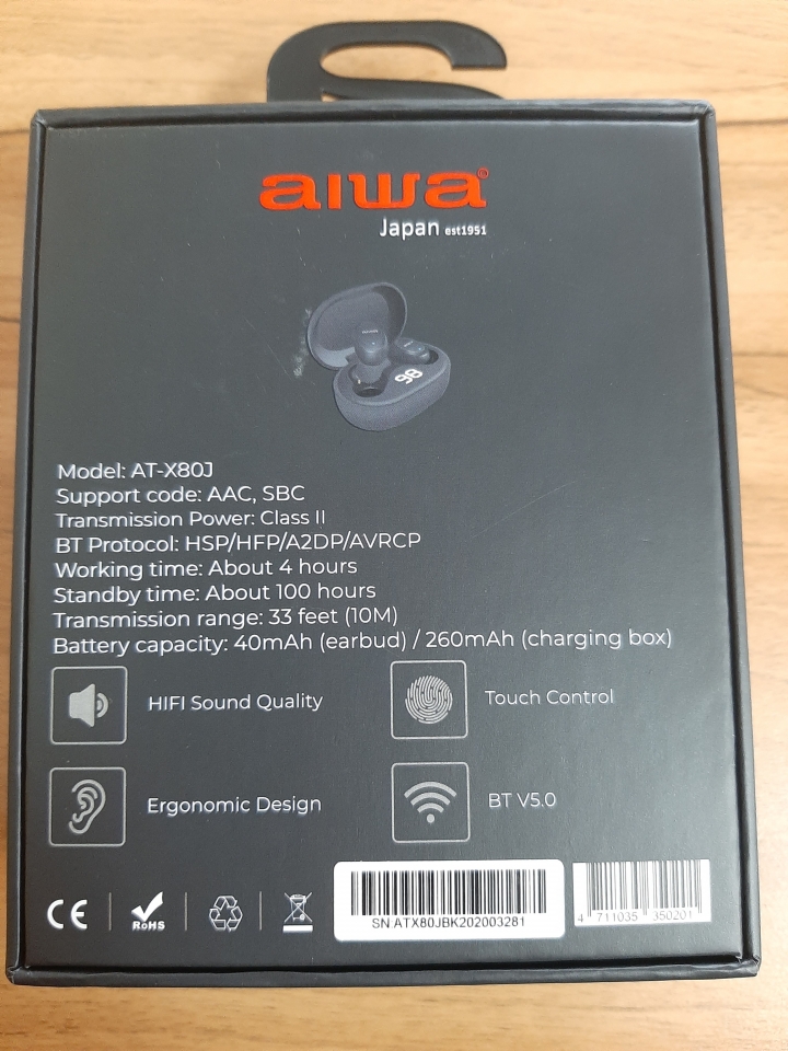 愛華 aiwa AT-X80J 真無線入耳式藍芽耳機