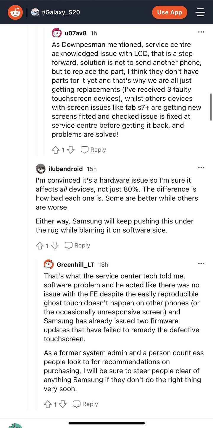 Samsung S20 FE 之小評測 (含觸控問題詳細說明)