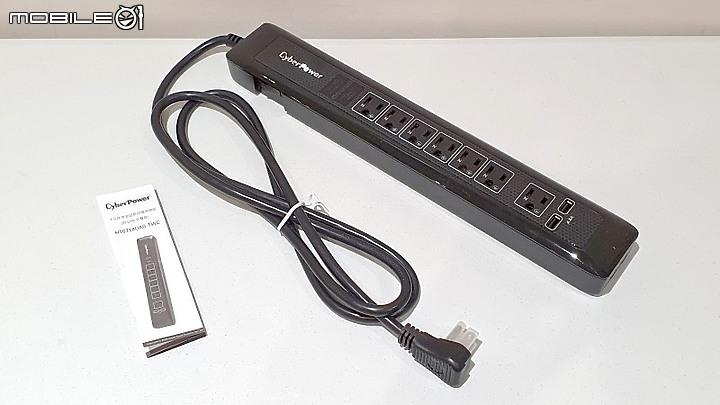 點我看大圖 CyberPower 防突波7插防雷2USB充電延長線開箱 (好事多版 HT0718UA0-TWC)