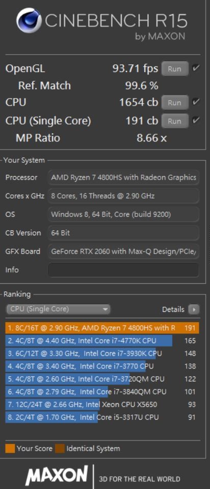 點我看大圖 少了光害跑一樣快,ASUS ROG Zephyrus G15 GA502IV 電競筆電開箱測試