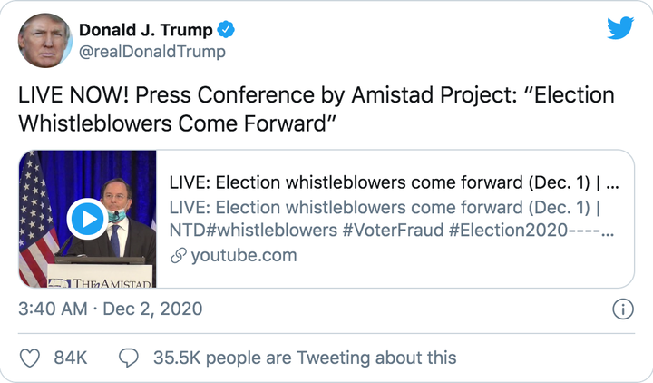 揭大選舞弊 川普轉推大紀元與新唐人報導