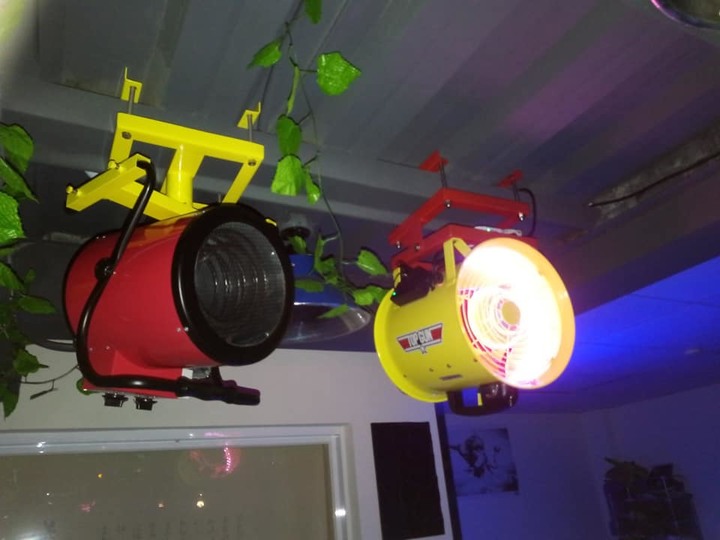工業風車庫 暖風機Diy