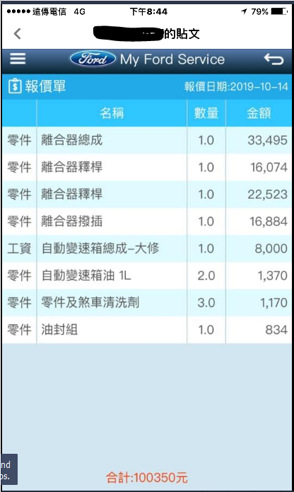 買福特，請慎重考慮 Ford Fiesta 1.0 乾式雙離合入檔失敗維修分享(文長) 2021/01/16 更新(含最新版本報價單)