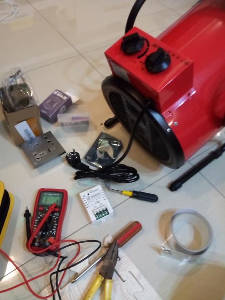 工業風車庫 暖風機Diy