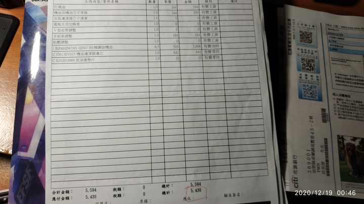 分享HINO300三噸半第二年的養車費用