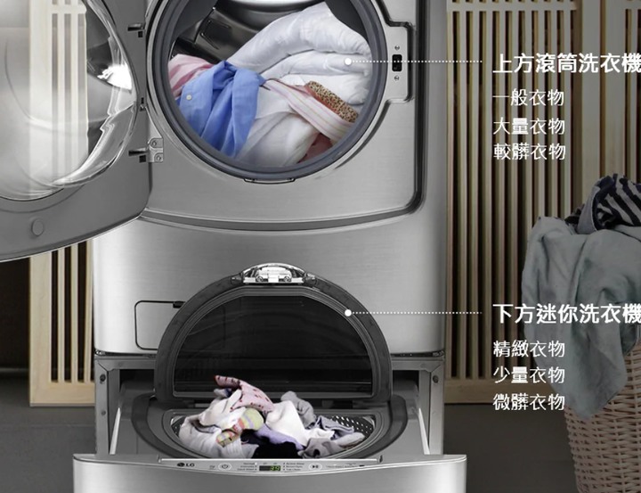 LG 滾筒洗衣機twinwash 開箱(WT-SD169HVG)