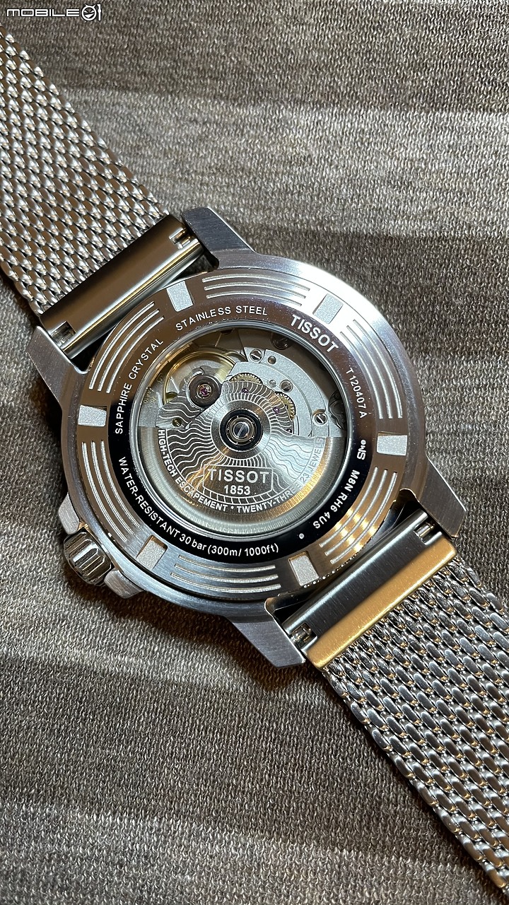 第一支機械錶 Tissot seastar1000 米蘭漸層綠