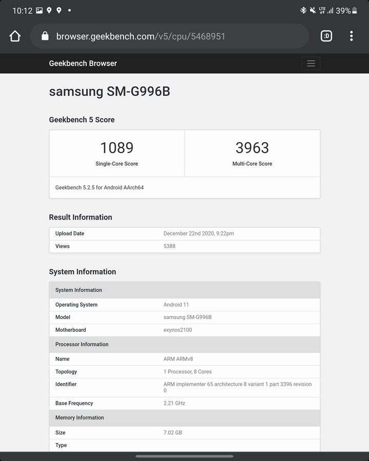 Exynos 2100性能探討