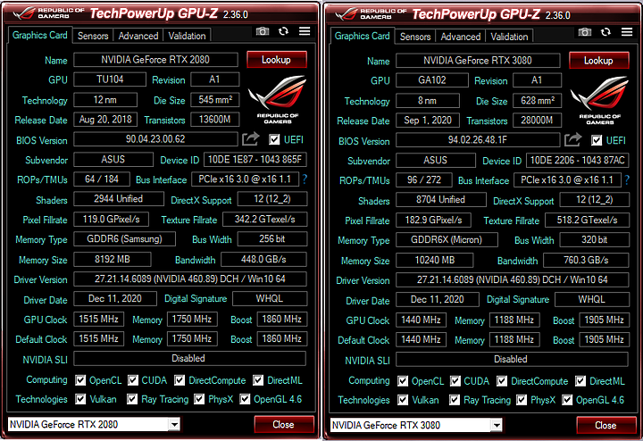點我看大圖 「ASUS ROG Strix RTX3080 開箱兼前代比較評測」 - 有點認真開箱文。