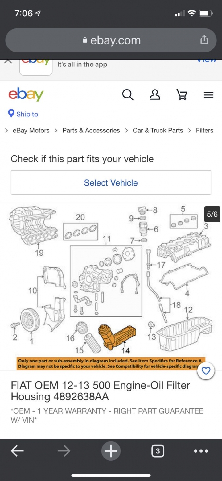 Fiat 500 維修分享 （壞了一個我沒想過的地方...oil filter housing)