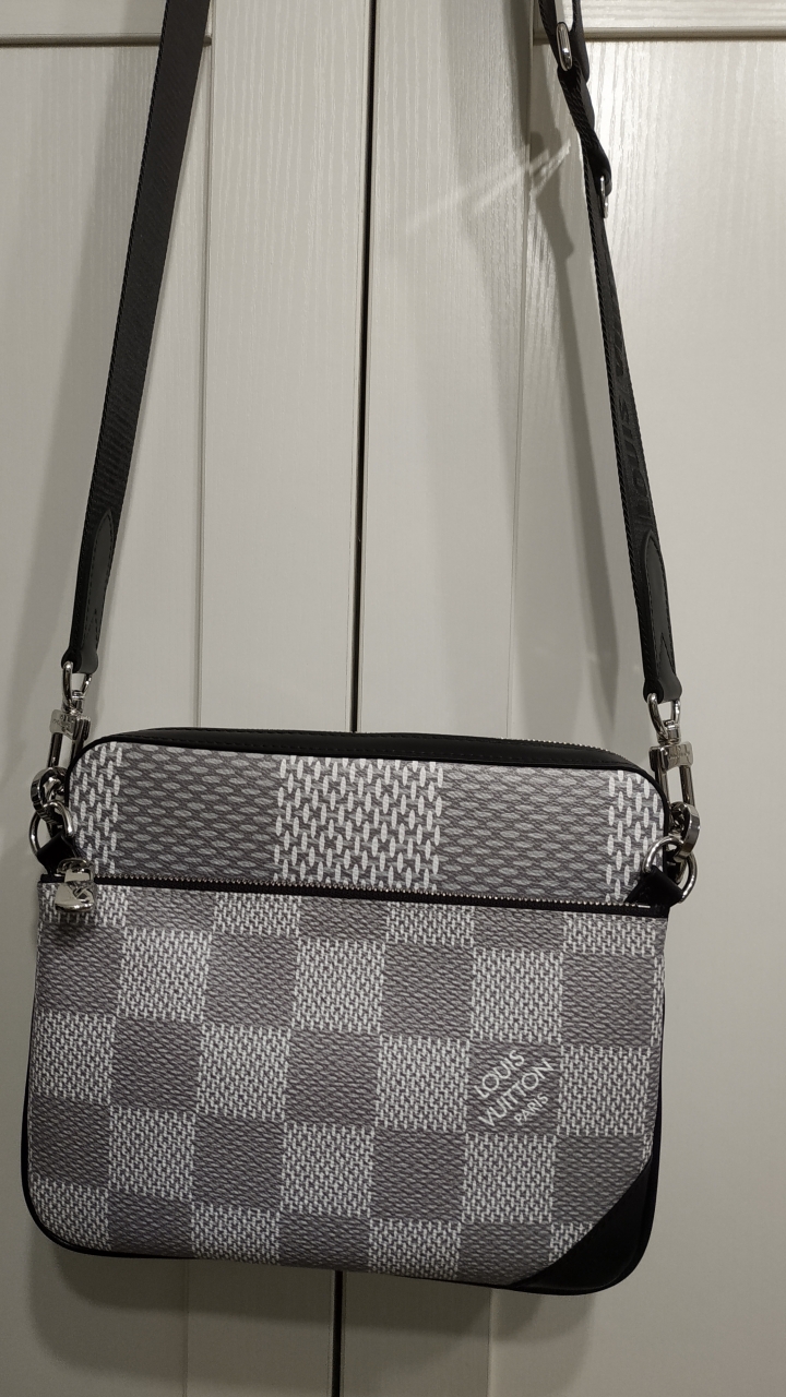开箱 LV 三合一男款邮差包 N50027 冰极色。0126更新