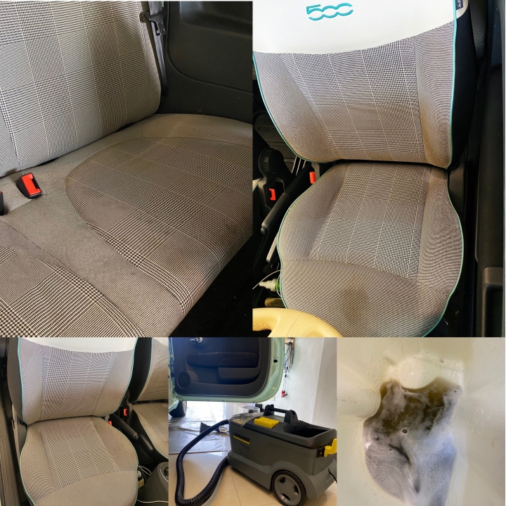 Fiat500 凹痕修復、清洗布椅分享
