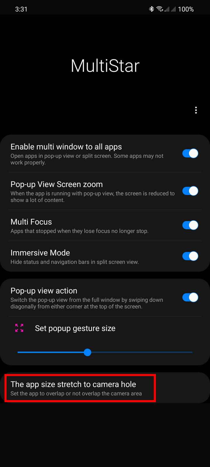 讓 One UI 3.x的畫面頂部不留黑