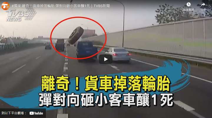 這一次竟然是HONDA 獨/輪胎脫落奪命!飛砸國道對向轎車釀1死2傷 幾乎切對半