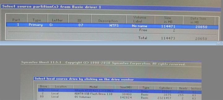 沒有分割區但GHOST備份用PARTITION TO IMAGE也可以嗎