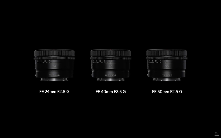 【快訊】Sony發表三顆輕量化G鏡:24mm f/2.8, 40mm f/2.5, 50mm f.2.5