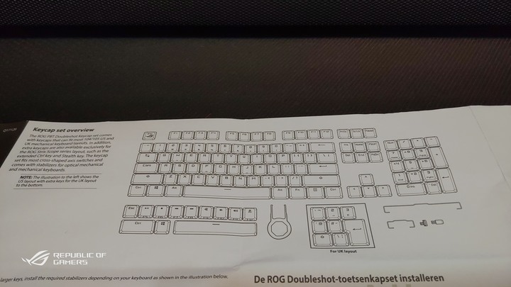 ROG PBT Keycap set鍵帽組(簡單開箱)