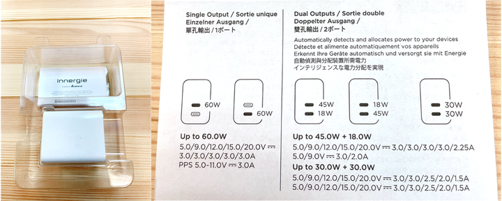 [木桌開箱] Innergie新出的充電器－C6 Duo 63瓦雙孔 USB-C 萬用充電器(摺疊版)