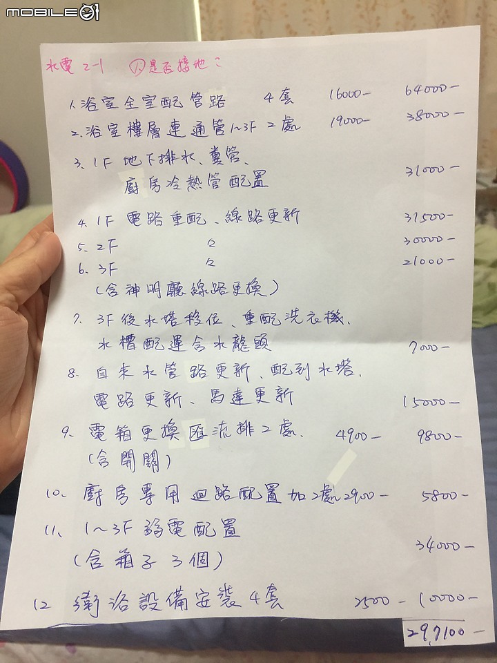 老家透天整修（地坪約20）估價單