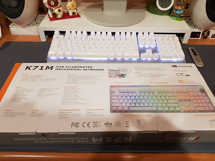 分享irocks K71M RGB 白色版開箱