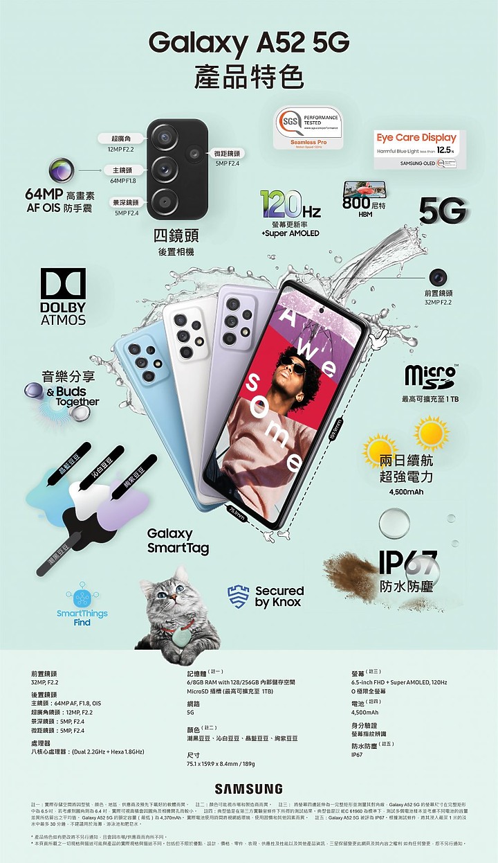 【旗艦規格下放！好玩の超值選擇】 SAMSUNG Galaxy A52 5G 實機上手體驗！
