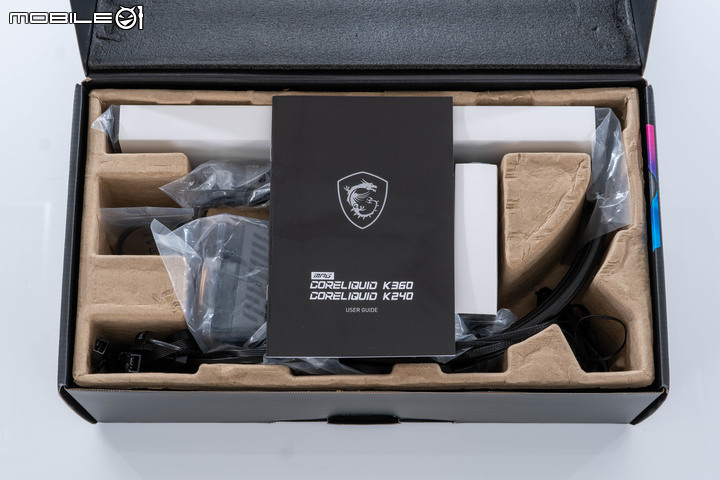 MSI MPG CORELIQUID K360 AIO 水冷散熱器開箱實測 水冷頭風扇加持提高散熱力