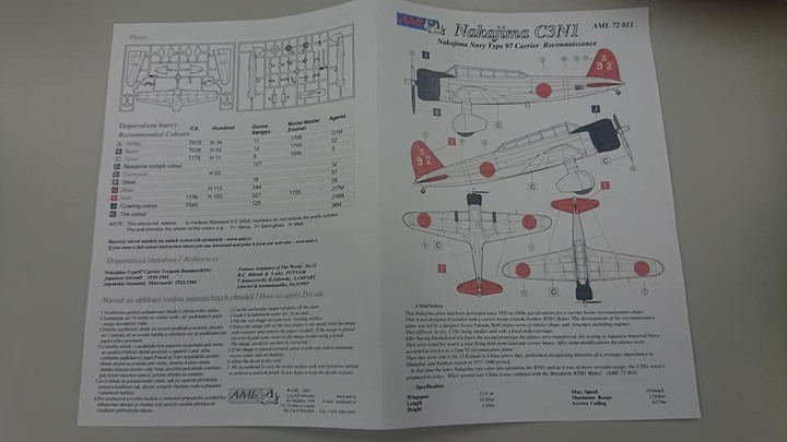 （開箱）少見的1/72二戰飛機模型！AML出品日本海軍九七式艦上偵察機（C3N1）
