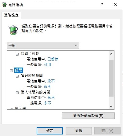 我的vivobook為何蓋上螢幕一定會睡眠,請問該如何設定絕對不進入睡眠?