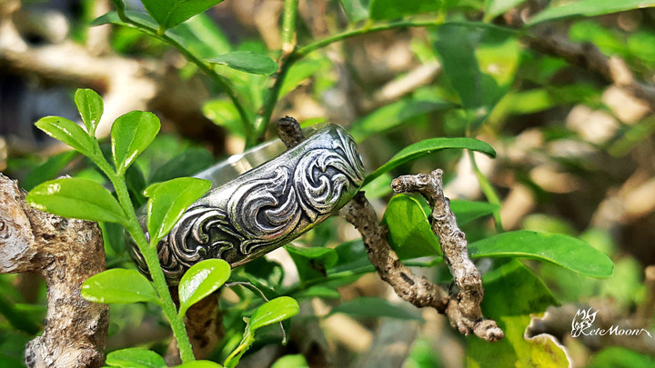 Fate.co-USUBORI CL Narrow Ring浮雕唐草窄版銀戒