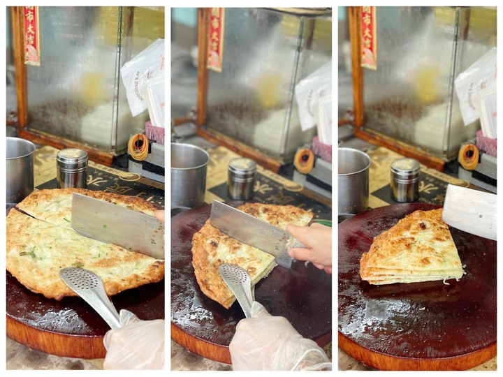 【天津正宗蔥油餅王】北屯天津路與雖遠路交叉口的排隊美食