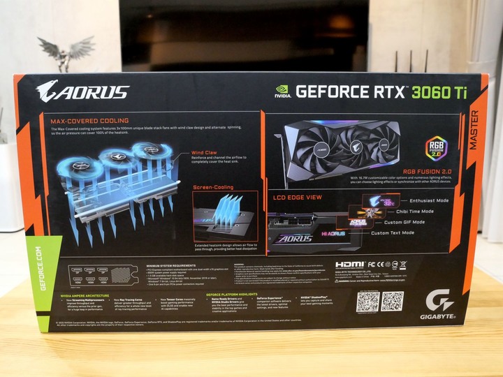終於入手空氣顯卡 AORUS RTX 3060 Ti MASTER 8G
