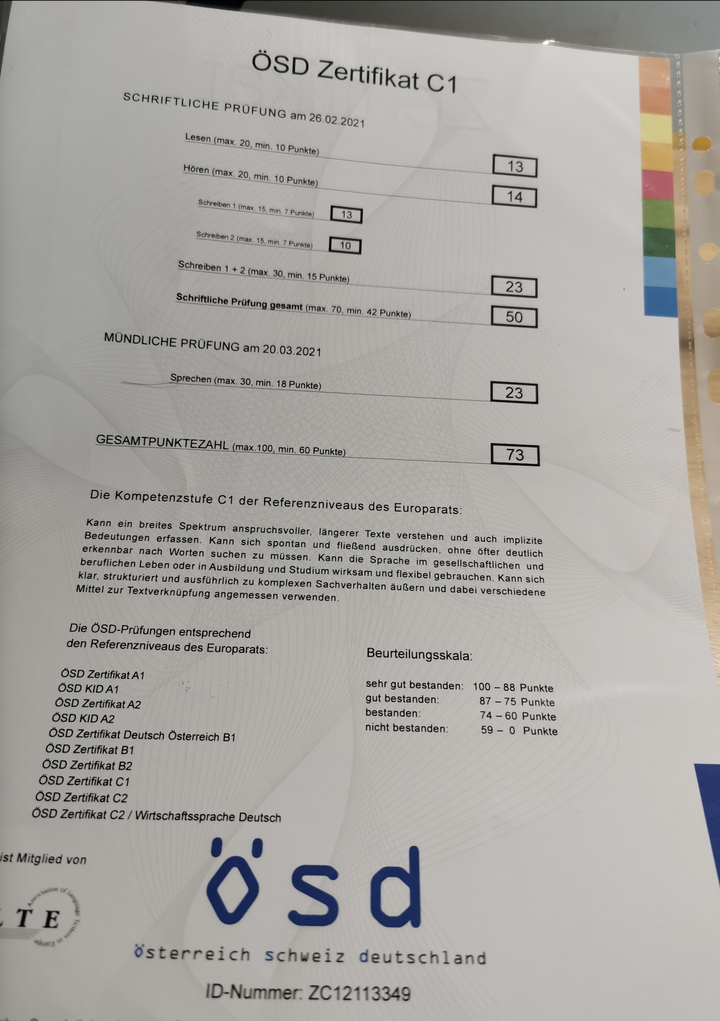 奧地利移民記 一年內拿到德語高級C1證書! 獻給想移民or留學歐洲的各位的白皮書