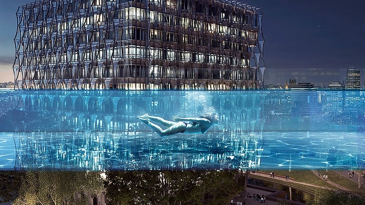【風格】超現實「天池」凌霄35米, 全球首座懸空透明Sky Pool 於倫敦開幕