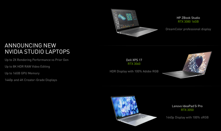 NVIDIA 推出 RTX 3050/3050 Ti 筆電 GPU 在主流價格帶提供高效顯示性能