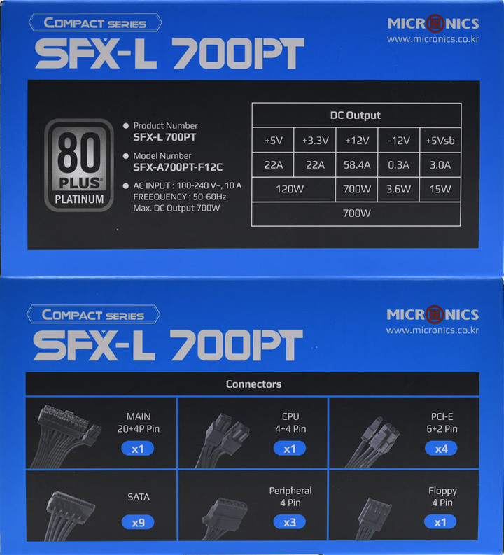 MICRONICS SFX-L 700PT 700W白金全模組化電源開箱