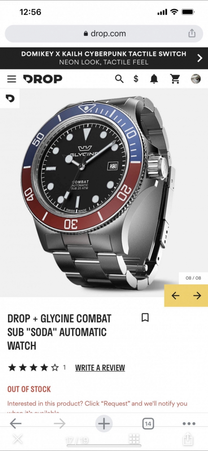 「開箱」DROP + GLYCINE combat sub “SODA” Special Edition watch