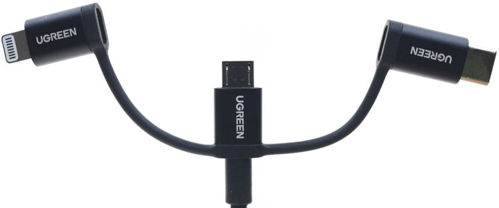 UGREEN綠聯Lightning+Micro USB+Type-C三合一萬用手機快充傳輸線開箱