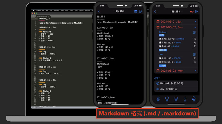 App 分享 - 馬克記帳 : 以 Markdown 為基礎的記帳 App