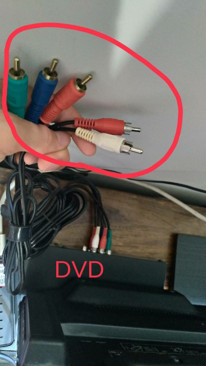 DVD播放器的色差端子轉接到新電視