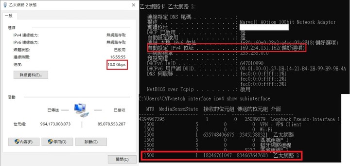 NAS內網10G網路傳輸速度問題請教