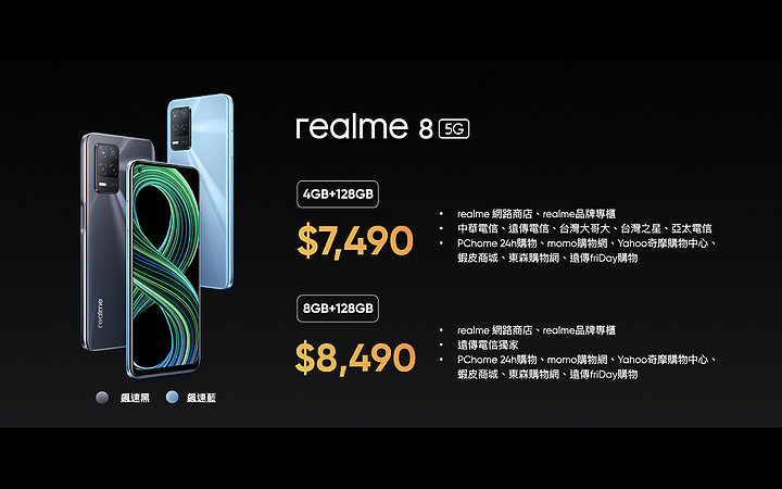 機海來襲!realme 8 5G、新系列narzo 30A與防疫幫手運動錶發表