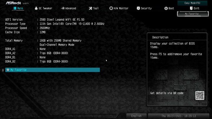 ASRock Z590 STEEL LEGEND WiFi 6E UEFI+APP介紹篇