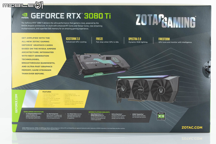 ZOTAC GAMING GeForce RTX 3080 Ti AMP Holo 顯示卡開箱實測 緊緻身形內的效能選擇