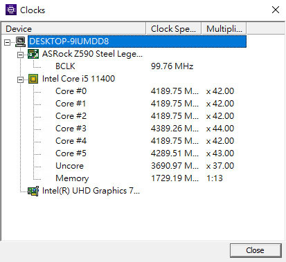 Intel第十一代Rocket Lake Core i5-11400簡測