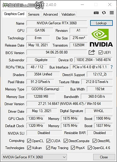 點我看大圖 真‧玩家好朋友,技嘉 RTX3060 OC GAMING R2.0 LHR 低算力單買開箱