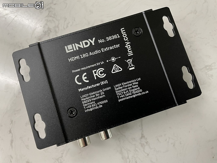 點我看大圖 4K60支援 ,簡單易用 38361 LINDY HDMI 18G Audio Extractor 靈活彈性解決影音分