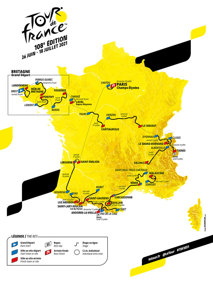 2021環法自行車賽 第1站 Brest > Landerneau 197.8 km